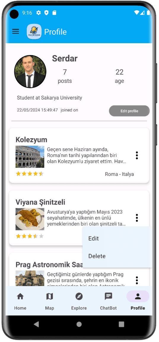 Yapay Zeka Destekli Seyahat Rehberi Mobil Uygulaması Görüntü 6