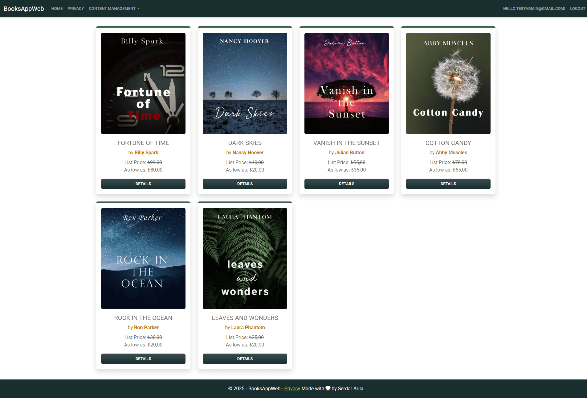 Books App – ASP.NET Core MVC ile Full-Stack Proje Görüntü 5