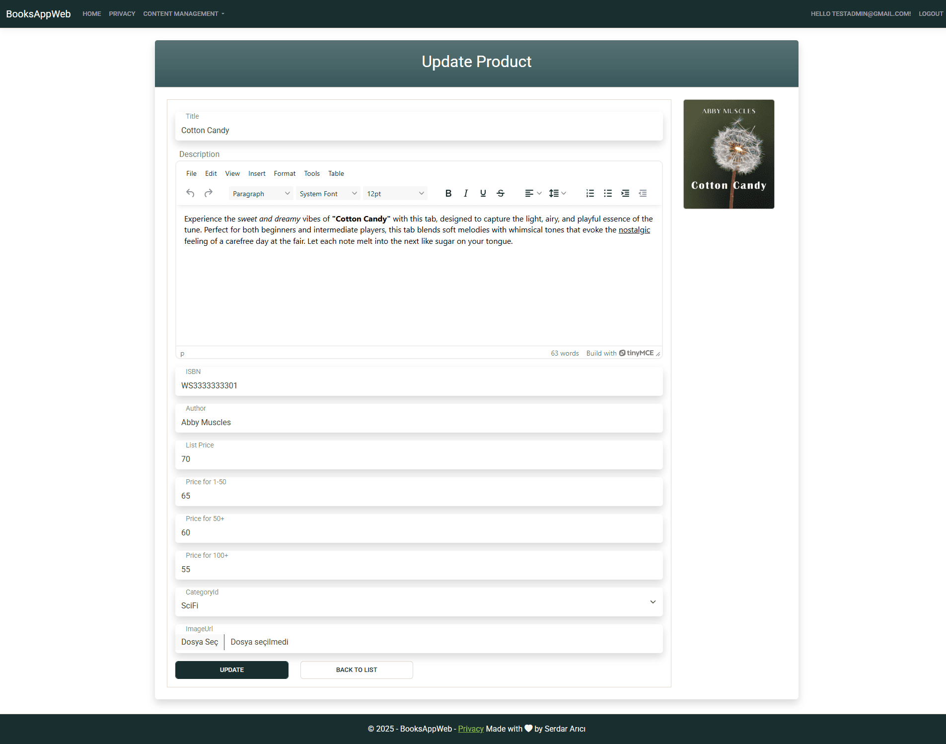 Books App – ASP.NET Core MVC ile Full-Stack Proje Görüntü 11